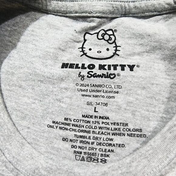 Hello Kitty Gray Pajama Sleep Shirt Gown Sleepwear -R - Picture 4 of 4